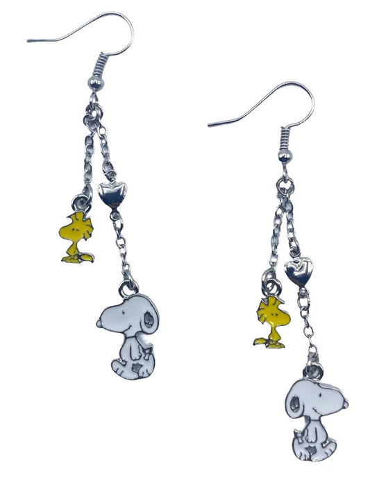 Snoopy & Woodstock Ear Rings
