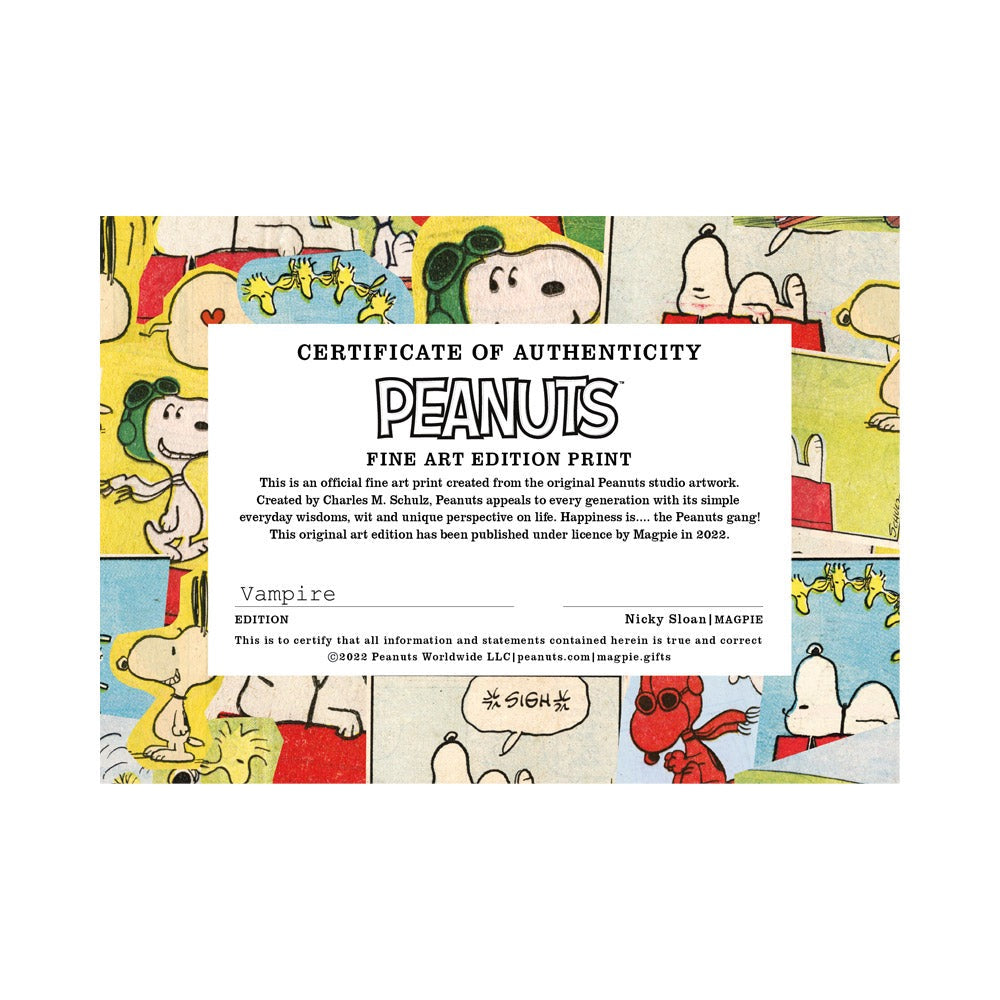 Snoopy Vampire 10x10 Framed Print
