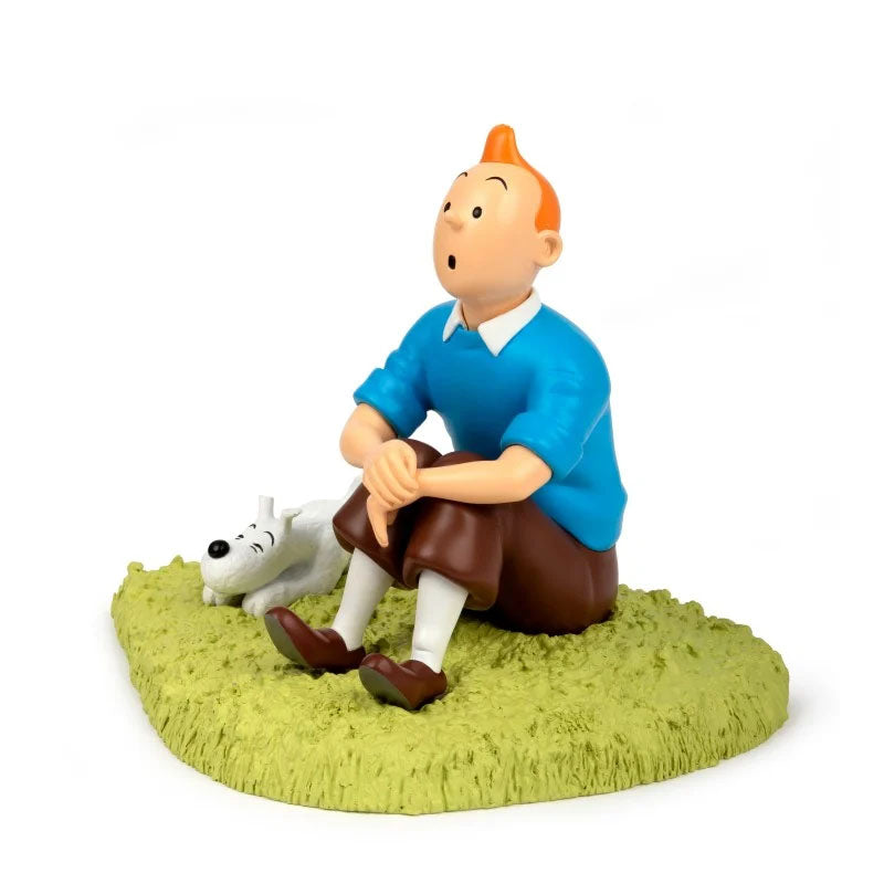 Tintin and Snowy Sitting On The Grass