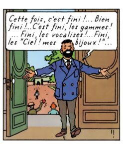 Alternative view of Polyresin Figure Haddock in Blue Jacket